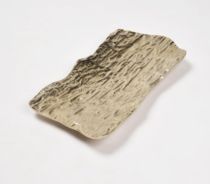 Lacquered Aluminium Bark-Shaped Decor Dishes (set of 2)-3