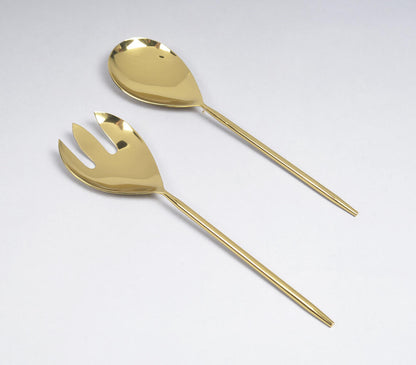 Gold-Toned Stainless Steel Classic Salad Servers (Set of 2)-0