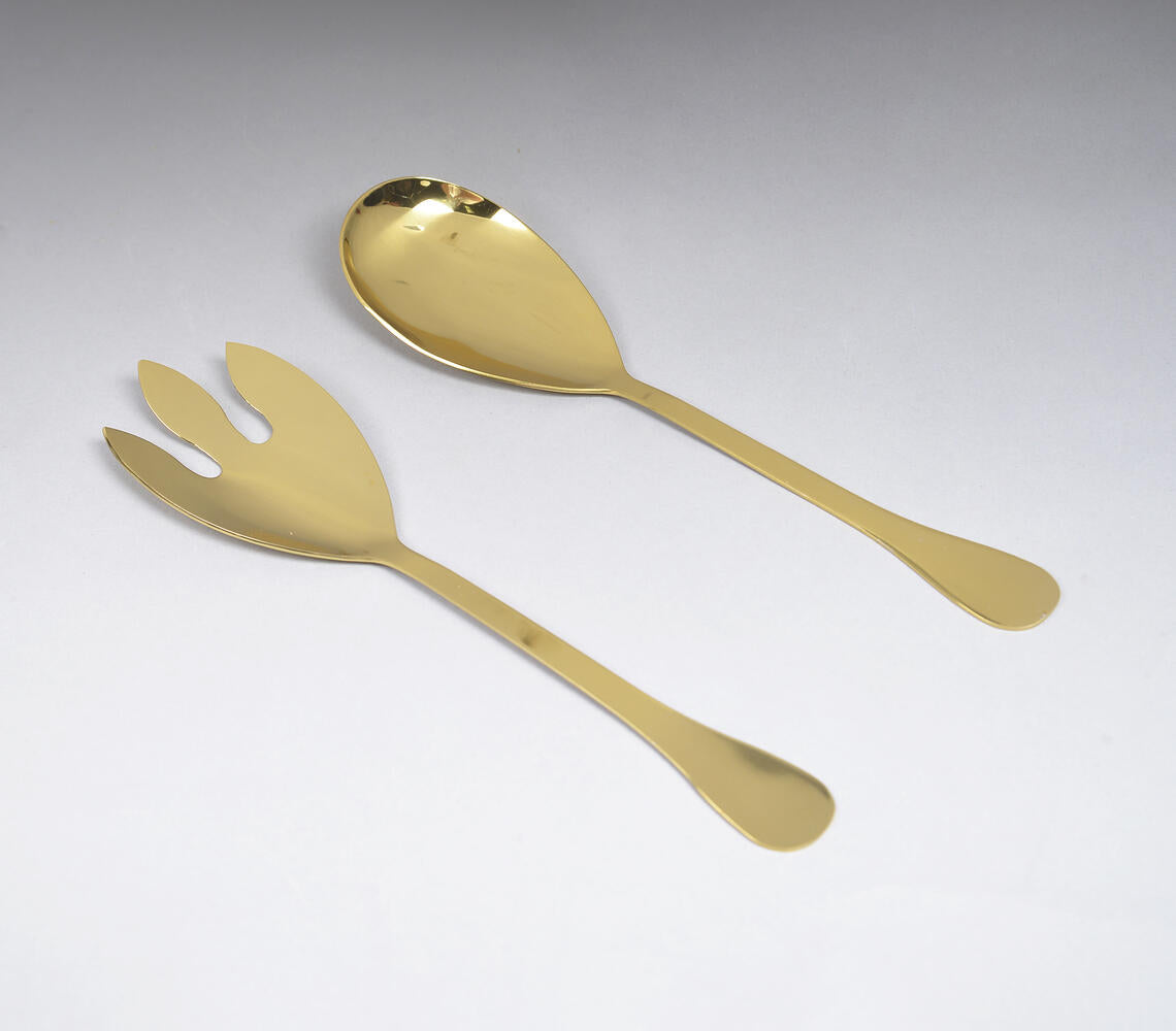 Gold-Toned Stainless Steel Classic Salad Servers (Set of 2)-0