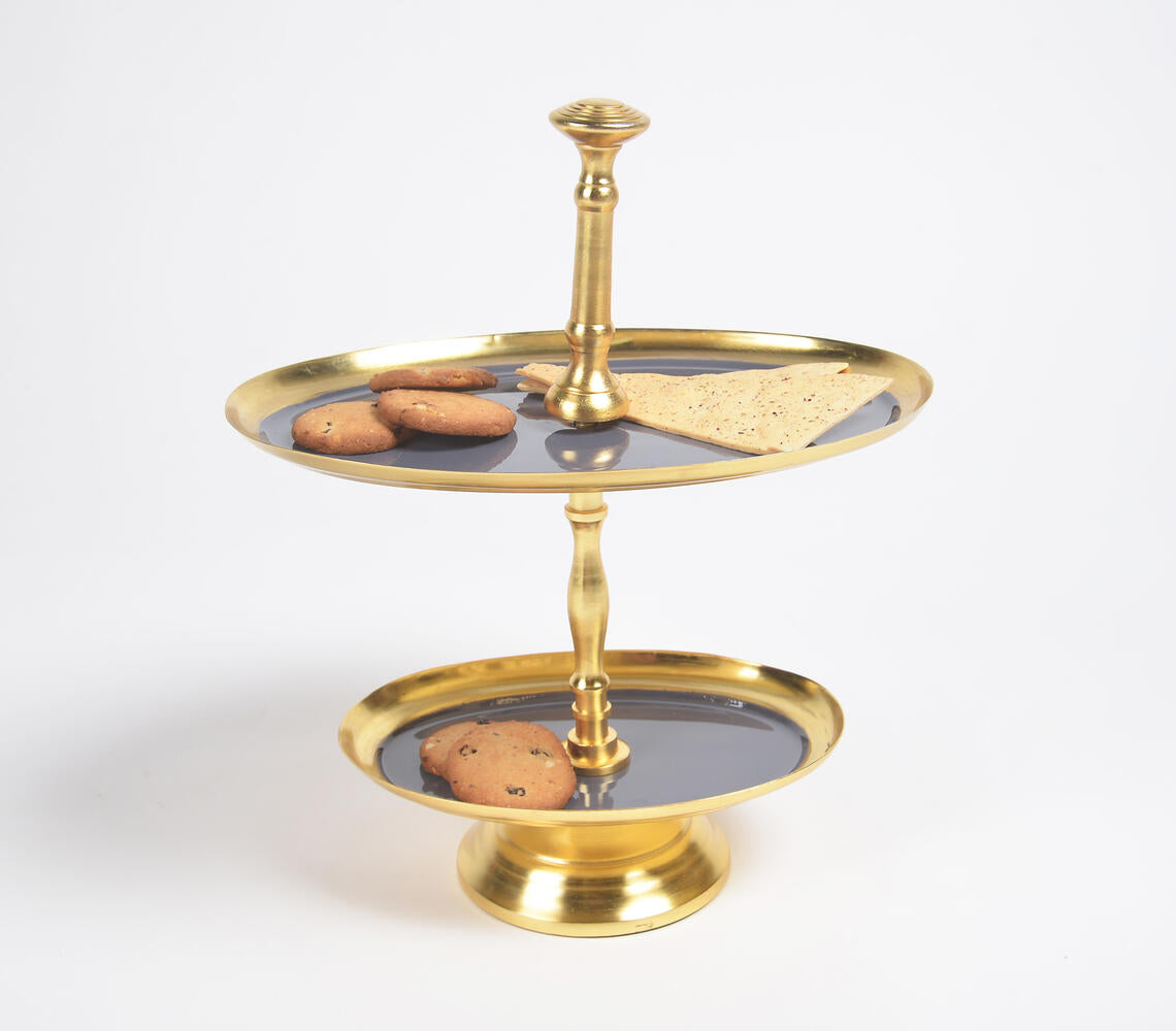 Enamelled Iron Two-Tiered Cupcake Stand-0