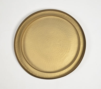 Gold-Toned Iron Round Platters (Set of 2)-3