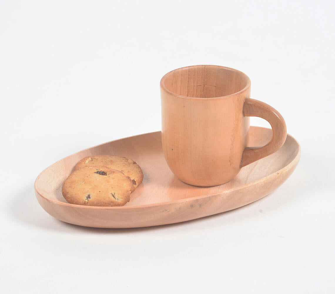 Neem Wood Ocha Mug & Tray Set-0