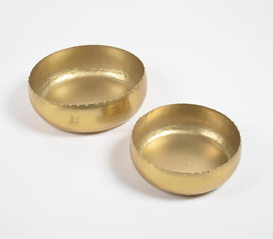 Traditional Gold-Toned Iron Bowls (Set of 2)-0