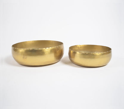 Traditional Gold-Toned Iron Bowls (Set of 2)-1