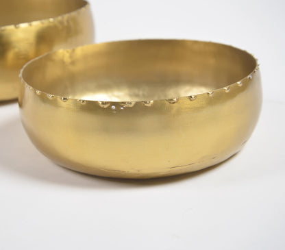Traditional Gold-Toned Iron Bowls (Set of 2)-2