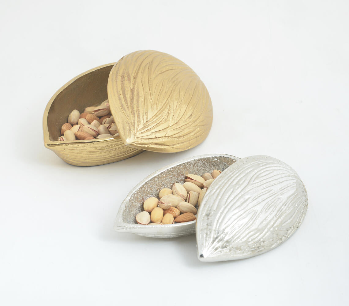 Handcrafted Almond Aluminium Boxes (Set of 2)-0