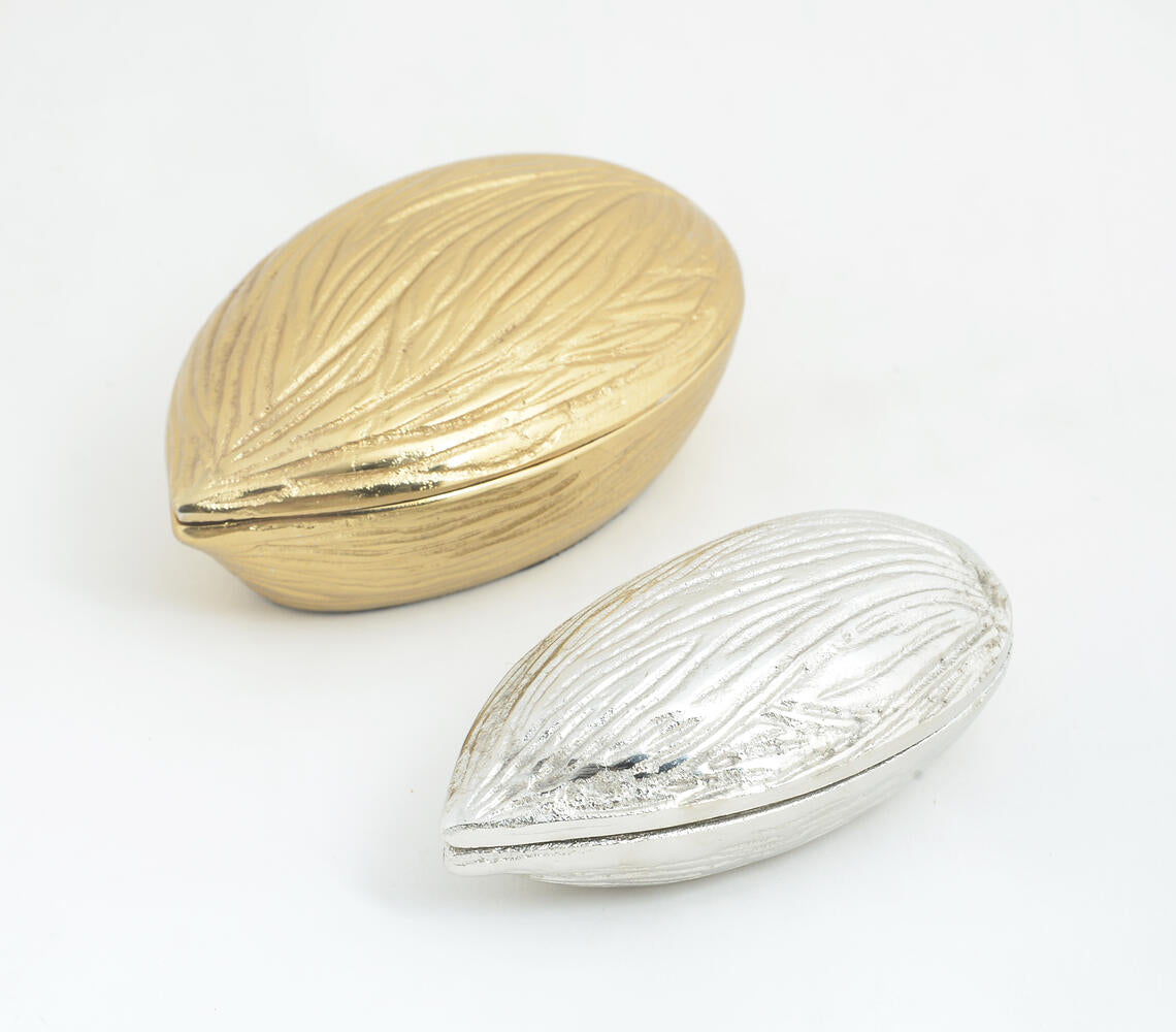 Handcrafted Almond Aluminium Boxes (Set of 2)-3
