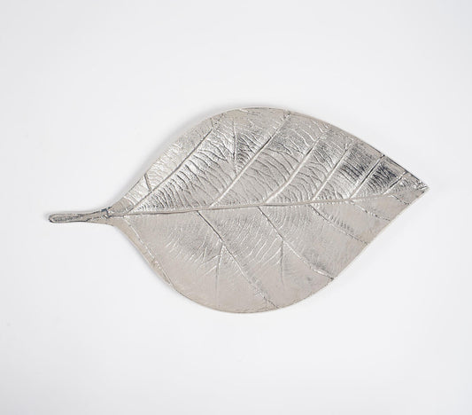 Antique Aluminium Autumn Leaf Tray-1