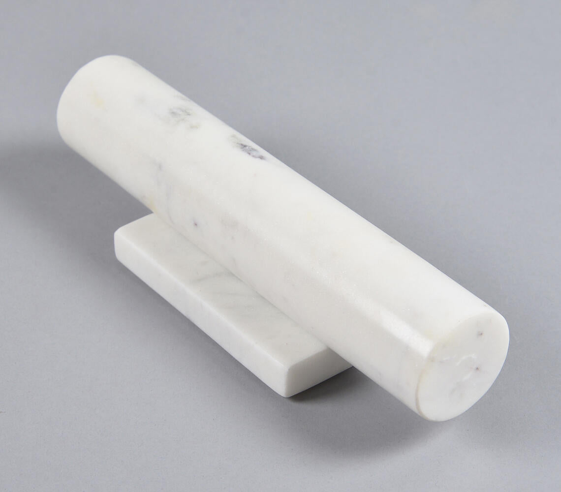 Stone Turned marble Rolling Pin with holder-0