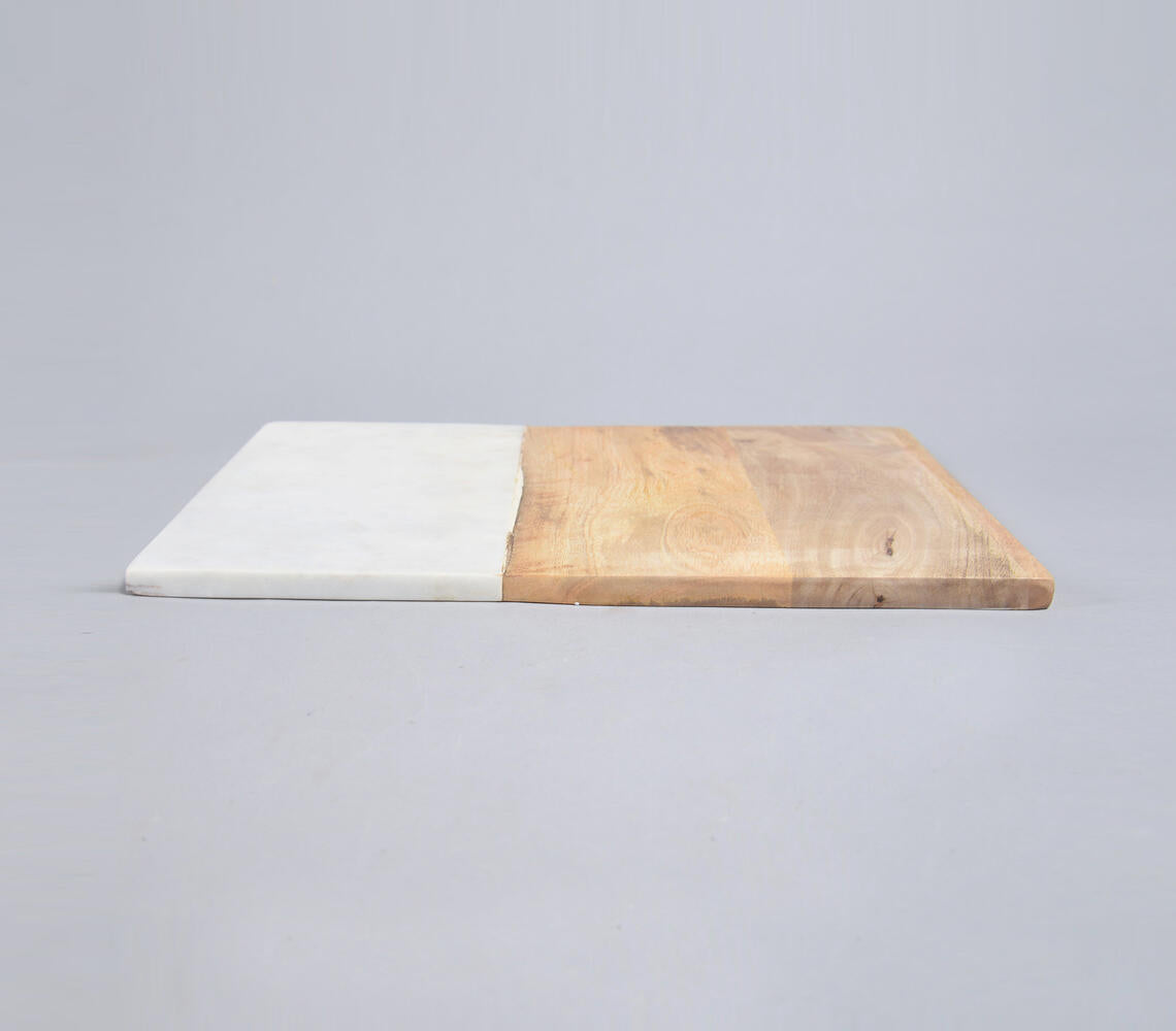 Colorblock White Stone & Wood Chopping Board-2