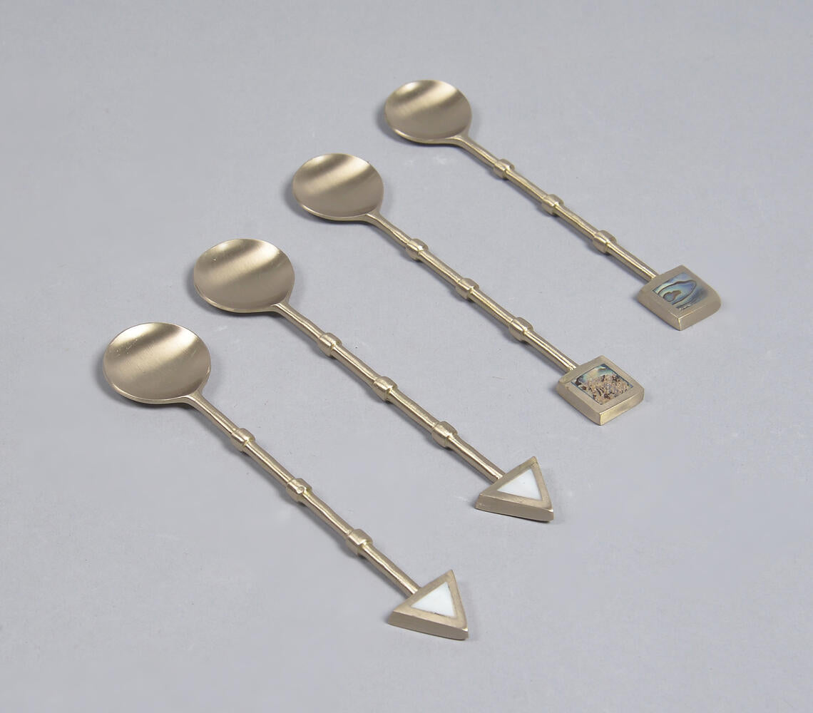 Celestial Stainless Steel Dessert Spoons (Set of 4)-0