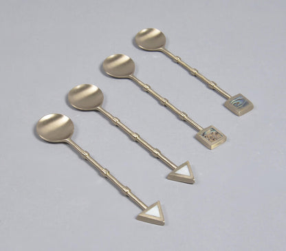 Celestial Stainless Steel Dessert Spoons (Set of 4)-0