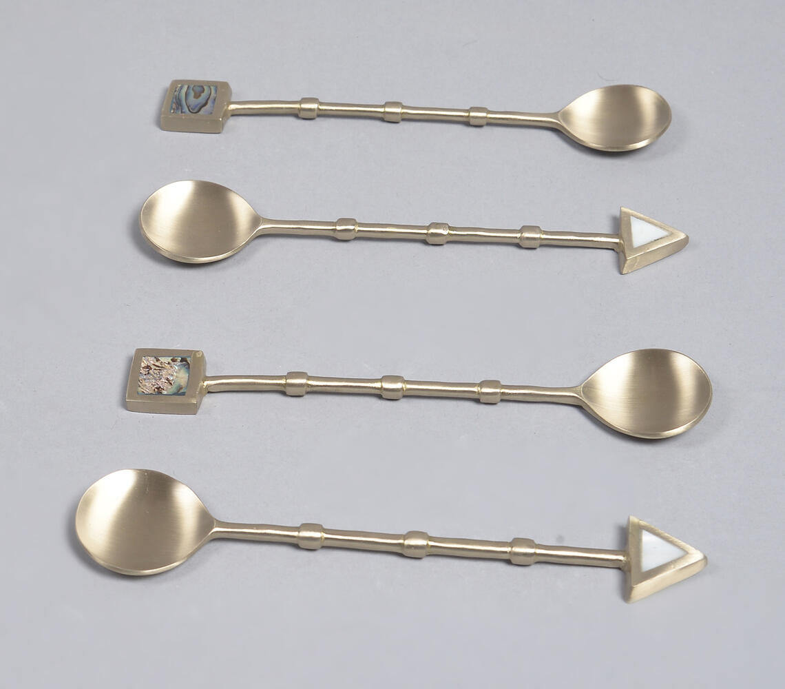 Celestial Stainless Steel Dessert Spoons (Set of 4)-1