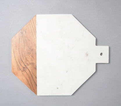Octagon Marble & Mango Wood Chopping Board-3