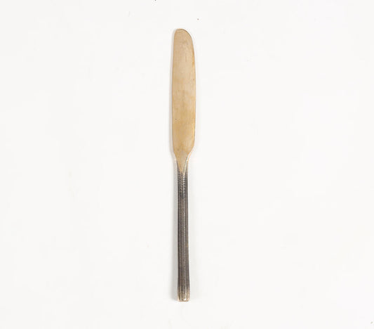 Hand Beaten Bronze-Toned Metal Butter Knife-1