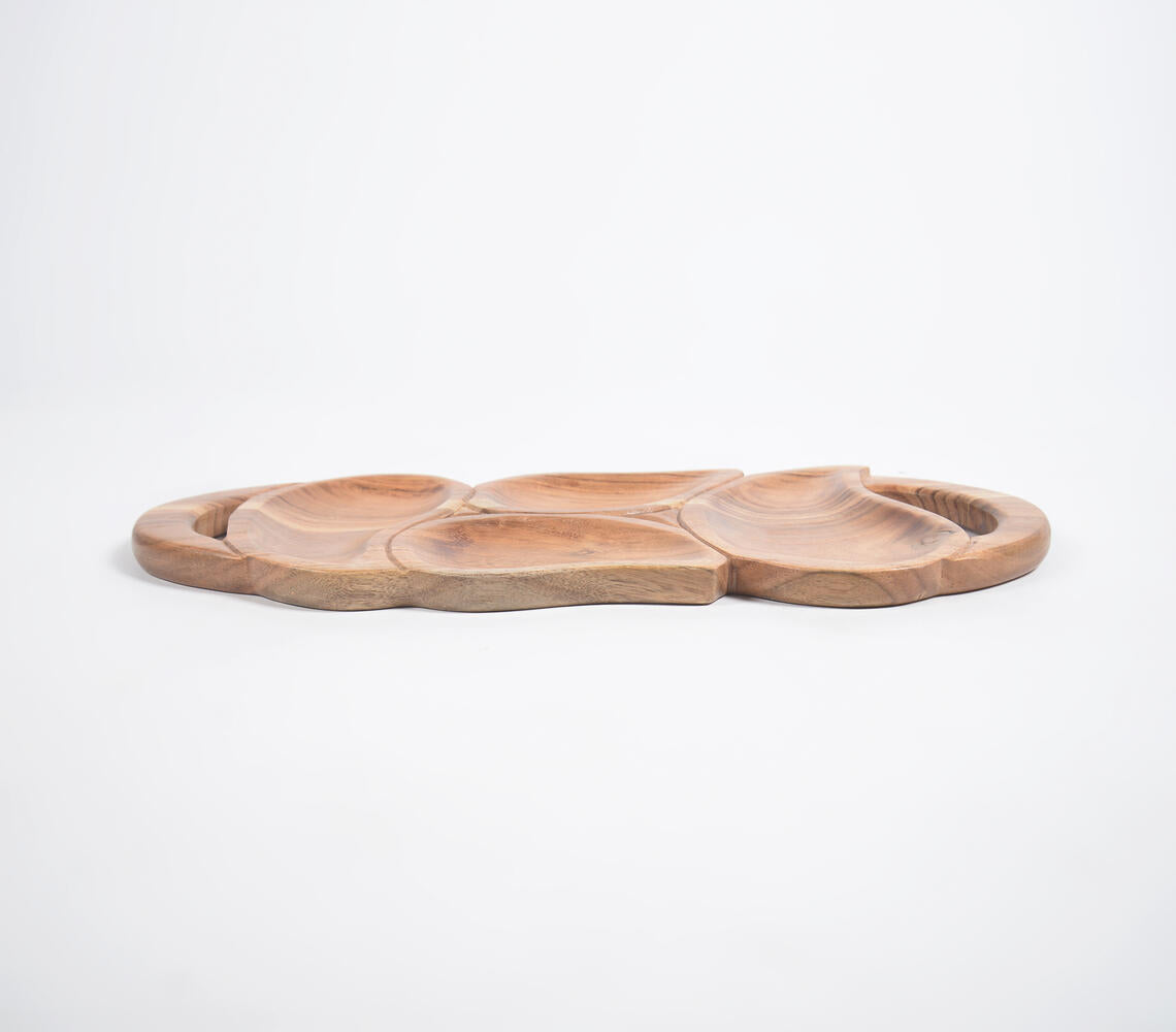 Hand Carved Wooden Fruits Shape Platter-3