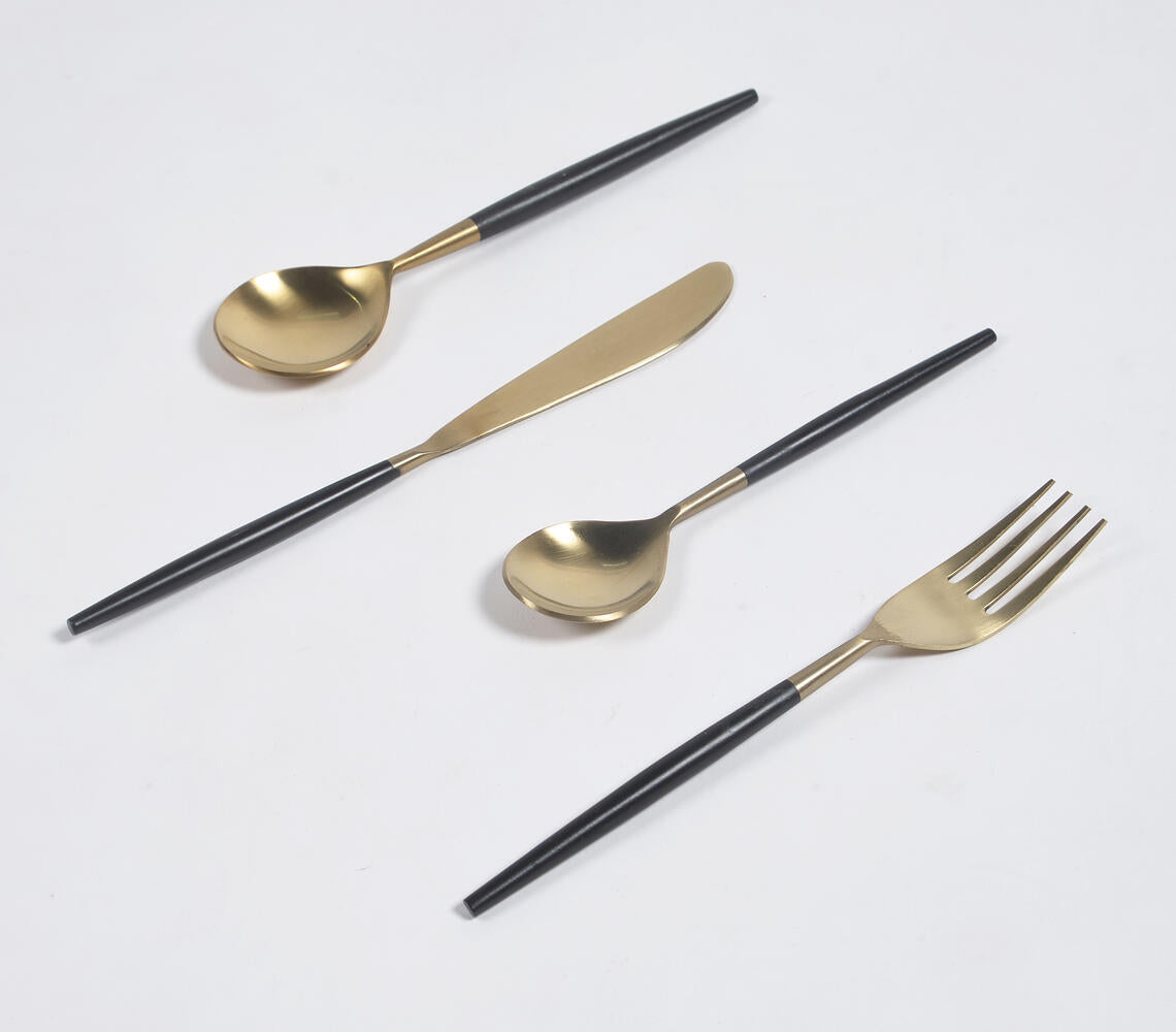 Noir Enamelled Stainless Steel Cutlery Set-0