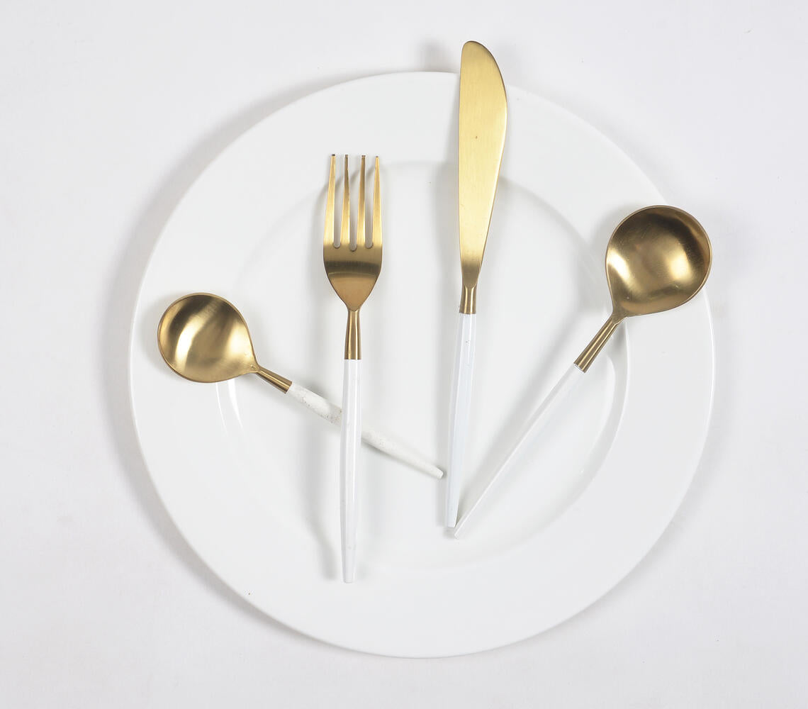 Ivory Enamelled Stainless Steel Cutlery Set-2